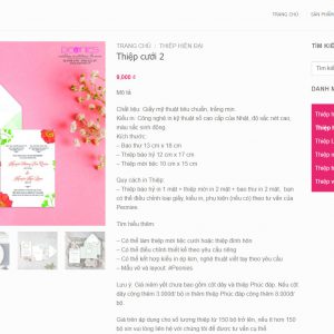 Theme website bán thiệp cưới